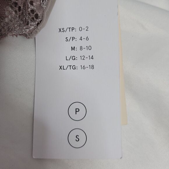 NEW TRUE soft lace thong and soft lace wirefree bralette in‎ mink gray set S - Picture 8 of 11